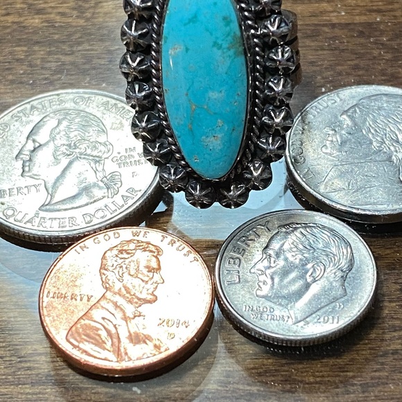 Turquoise Silver Ring Native American made - Picture 7 of 12
